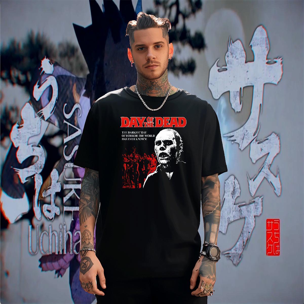 Fashion Beach Men Clothes T-Shirt blood Breathable Short Sleeve 230g Pure Cotton T Shirt For Man Popular DIY Anime Polos