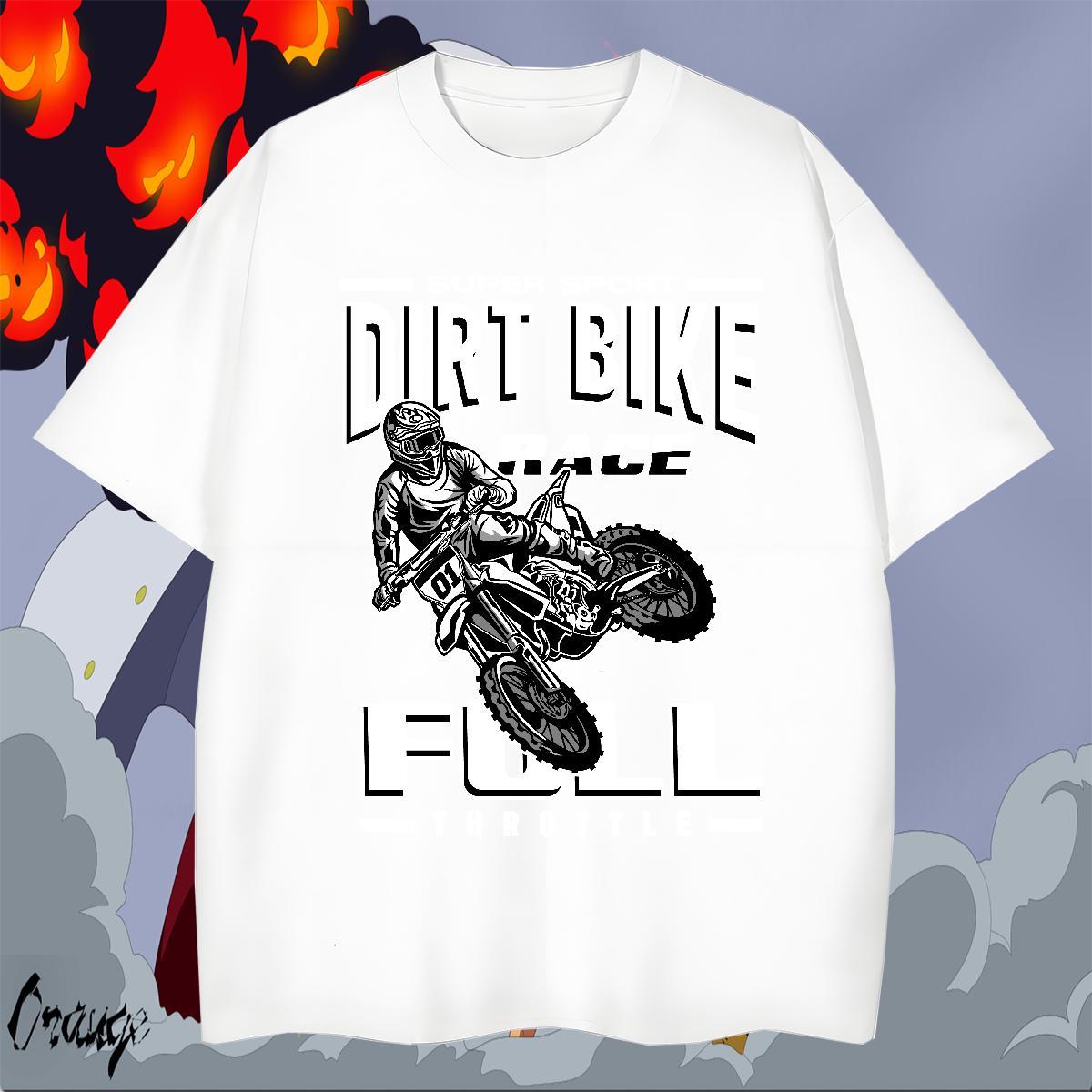 Designer Tshirts Street wear Hip Hop 230g Cotton DIY Printed Breathable Short Sleeve motorbike T Shirt For Man 2024 New Tops Shirt