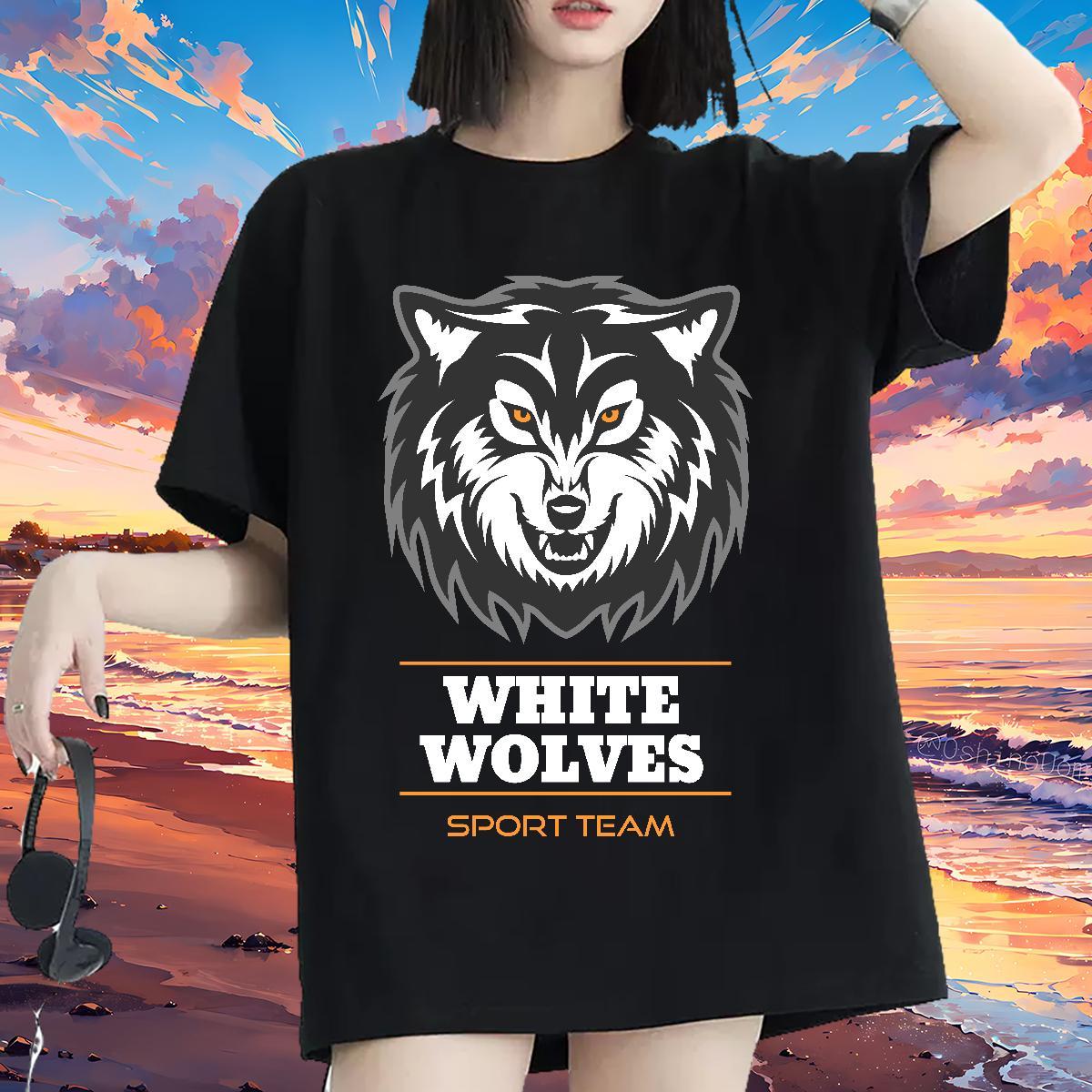 New Woman T Shirts Breathable 230g Cotton Lady T shirt Custom Printing wolf Sports Casual Unisex Tops Tees