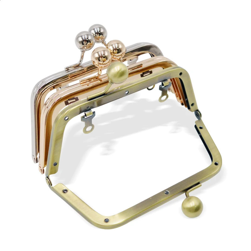 10pcs 14cm metal wallet holder for bag kiss lock screw handle female shoulder accessory 240821