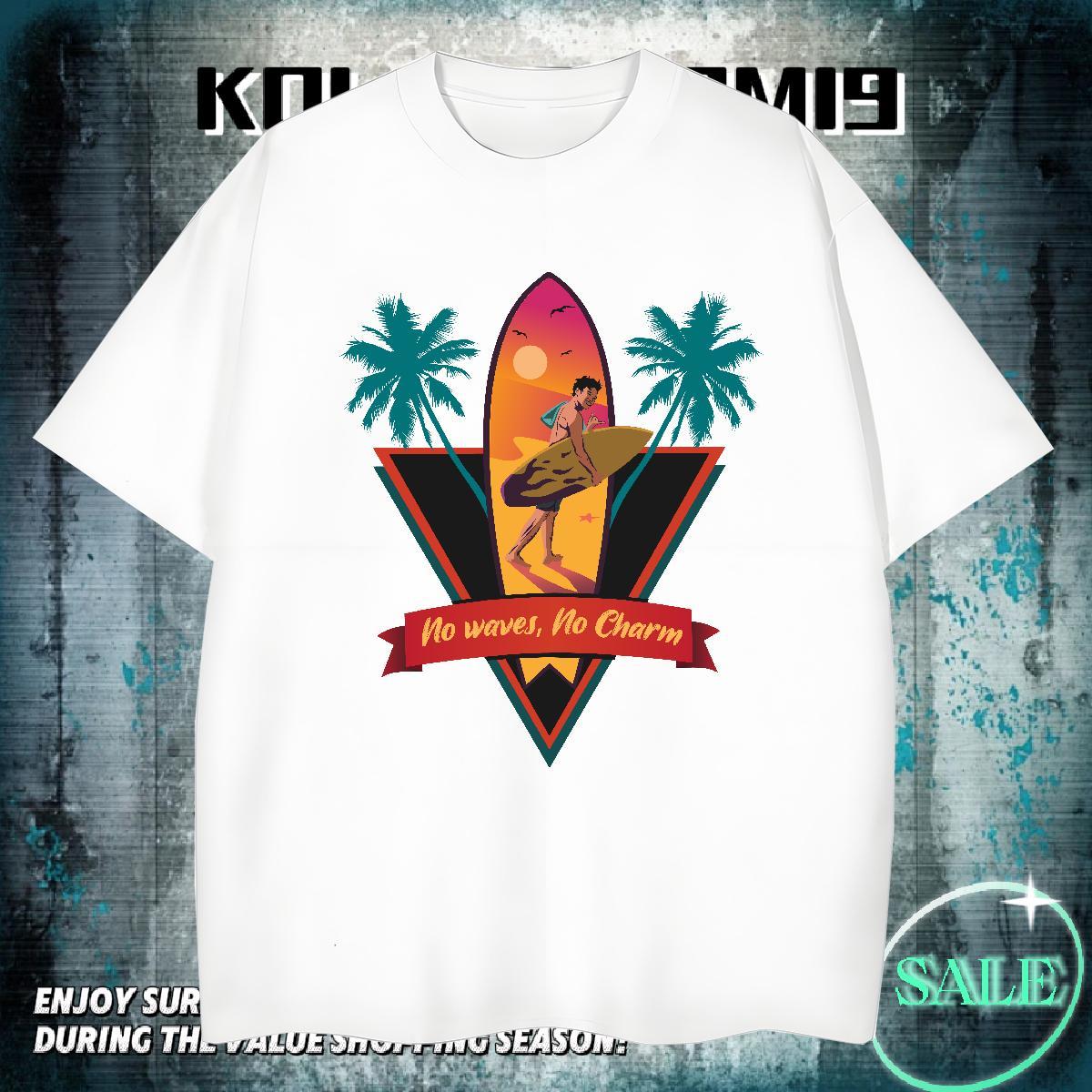 Designer Men Tees Casual 230g Pure Cotton Cartoon Print Breathable Short Sleeve beach T-Shirts for Men New Designer Tshirts