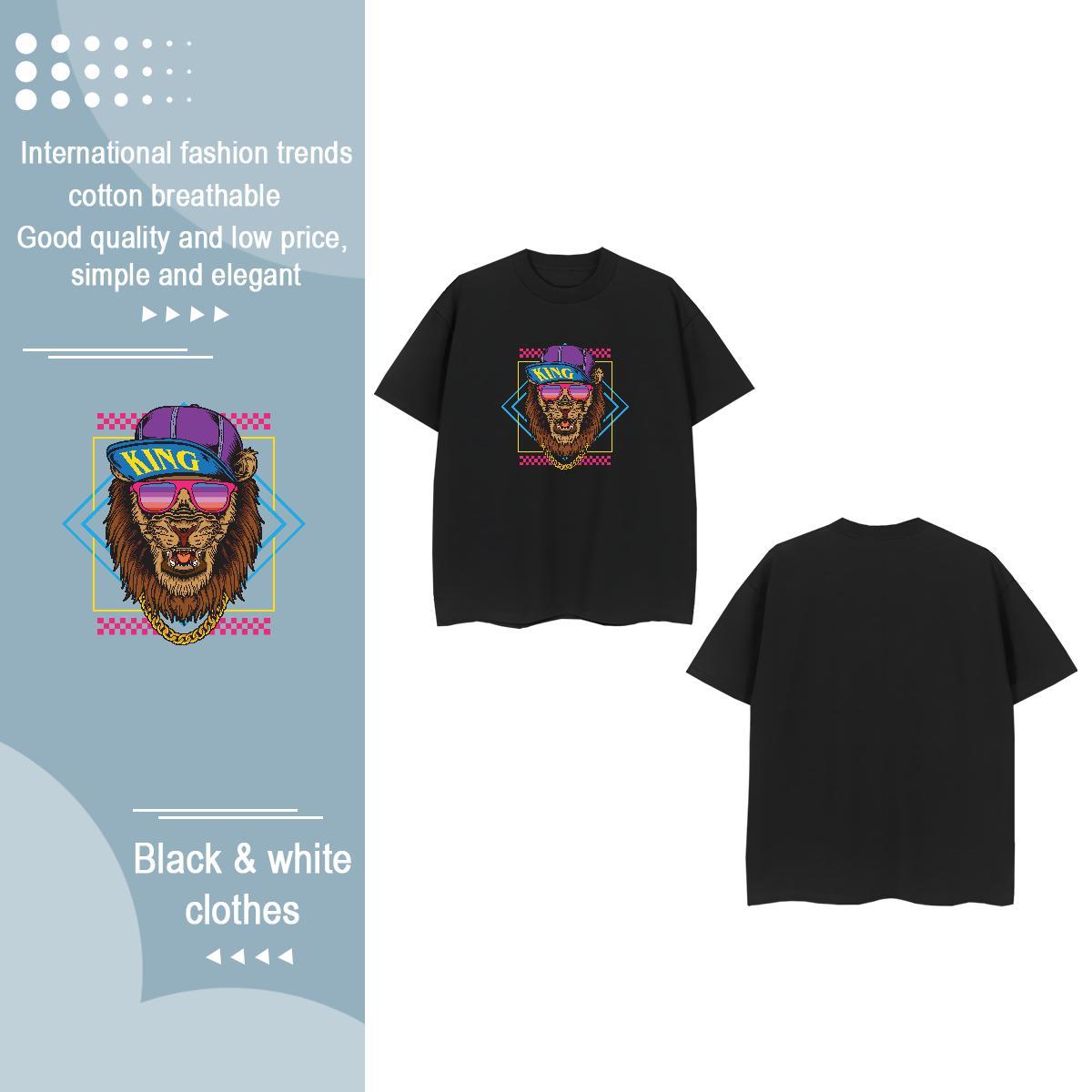 New Arrival T Shirt For Woman Comfortable 100% Cotton 230g Unisex Tshirts Skull lion Street Wear Free Shipping Tee Shirt