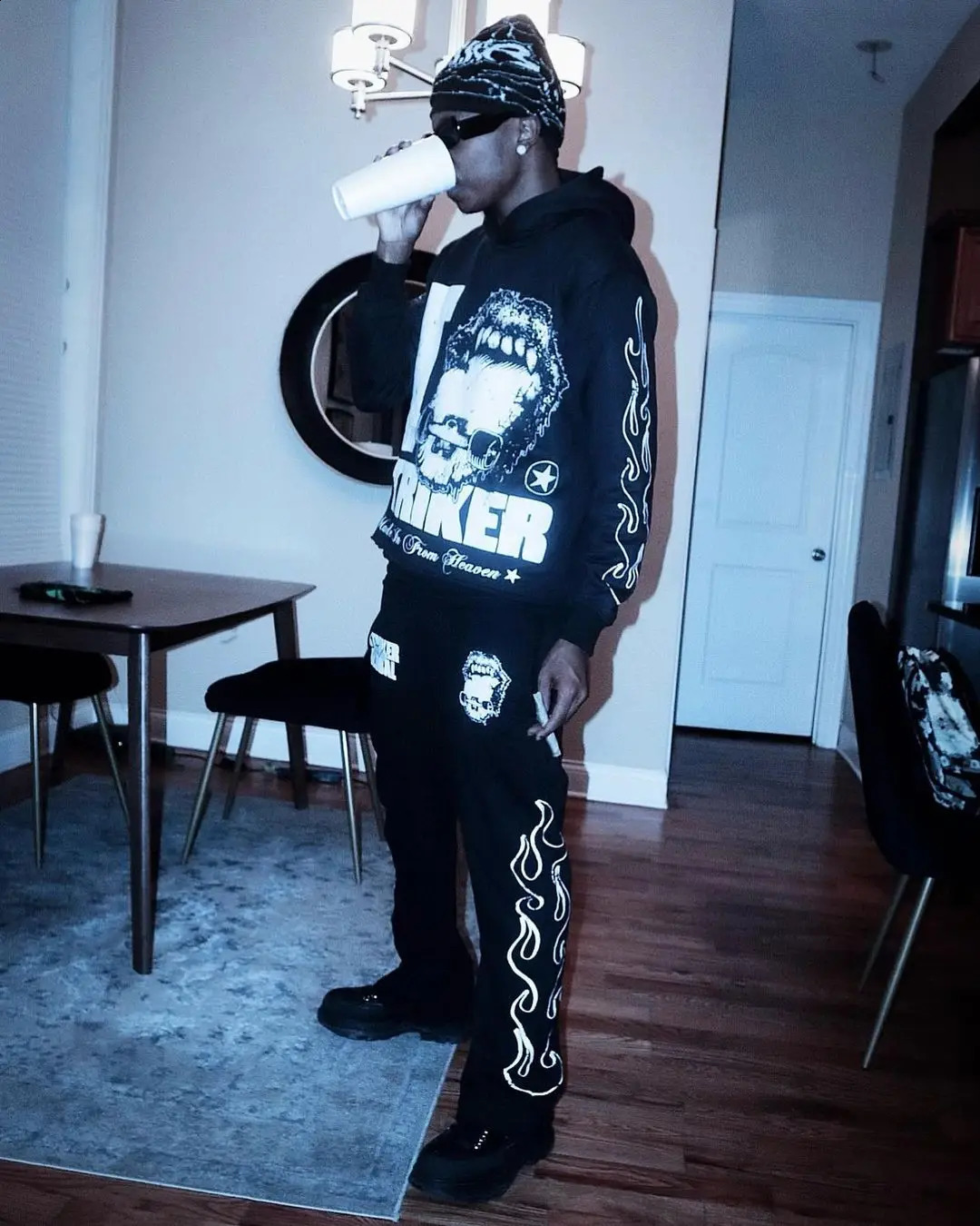 Y2K Hoodies Clothing Men Women Harajuku Hip Hop Letter Graphics Printed Pullover Hoodie Goth Black Sweatshirt Autumn Winter Tops 240809