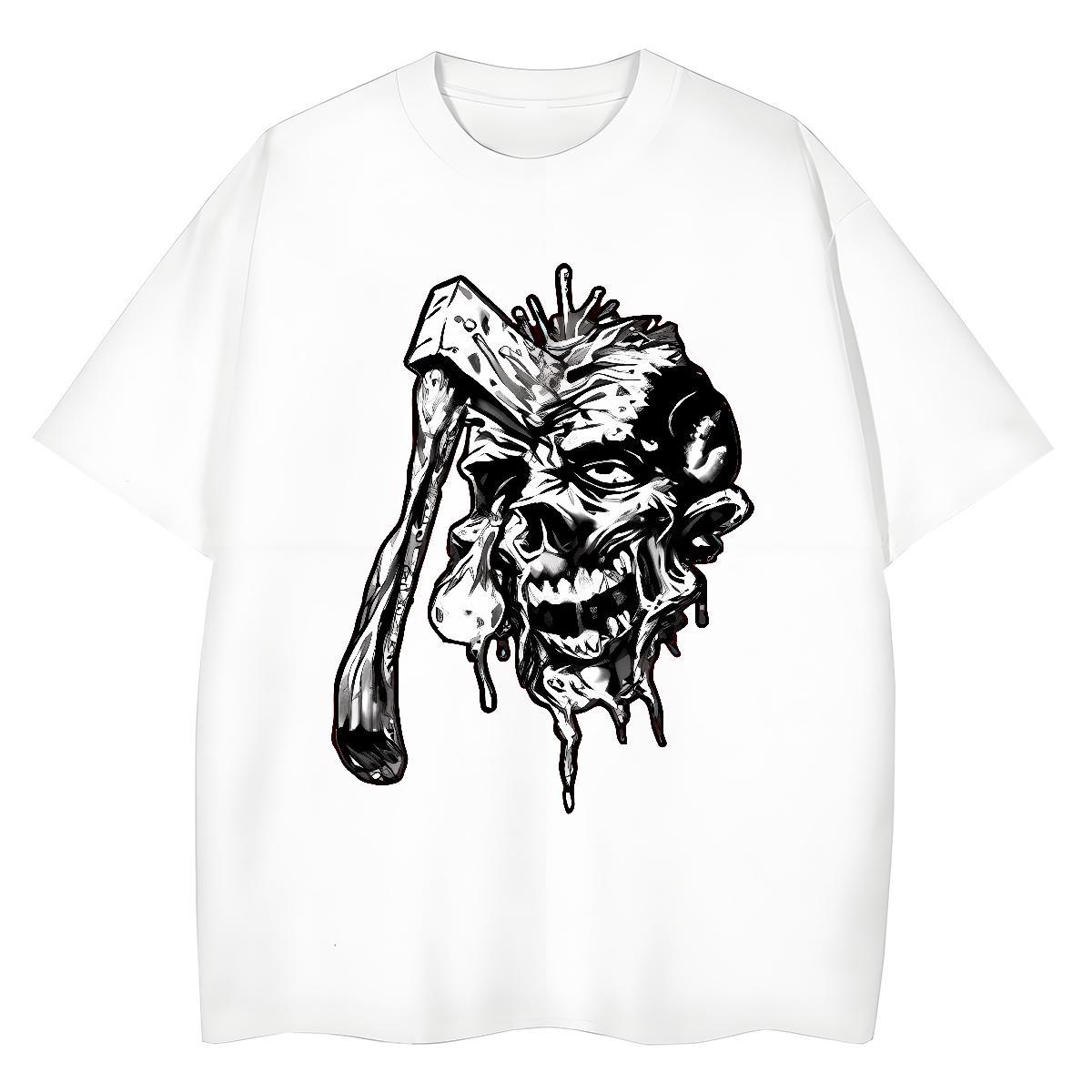 Classic skull Tshirt for Man Woman 100% Cotton 230g Men T Shirts Oversized 3XL 4XL Casual Daily Wear Breathable Short Sleeve Cool Top Tees
