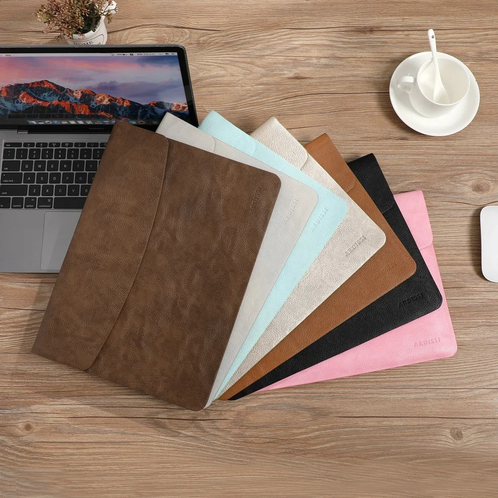 Computer Sleeve Case for Mac Book iPad Air M1 M2 13 14 15 6 16 Pro 12 9 11 Inch Cover Bag Pouch Briefcase Leather 240821