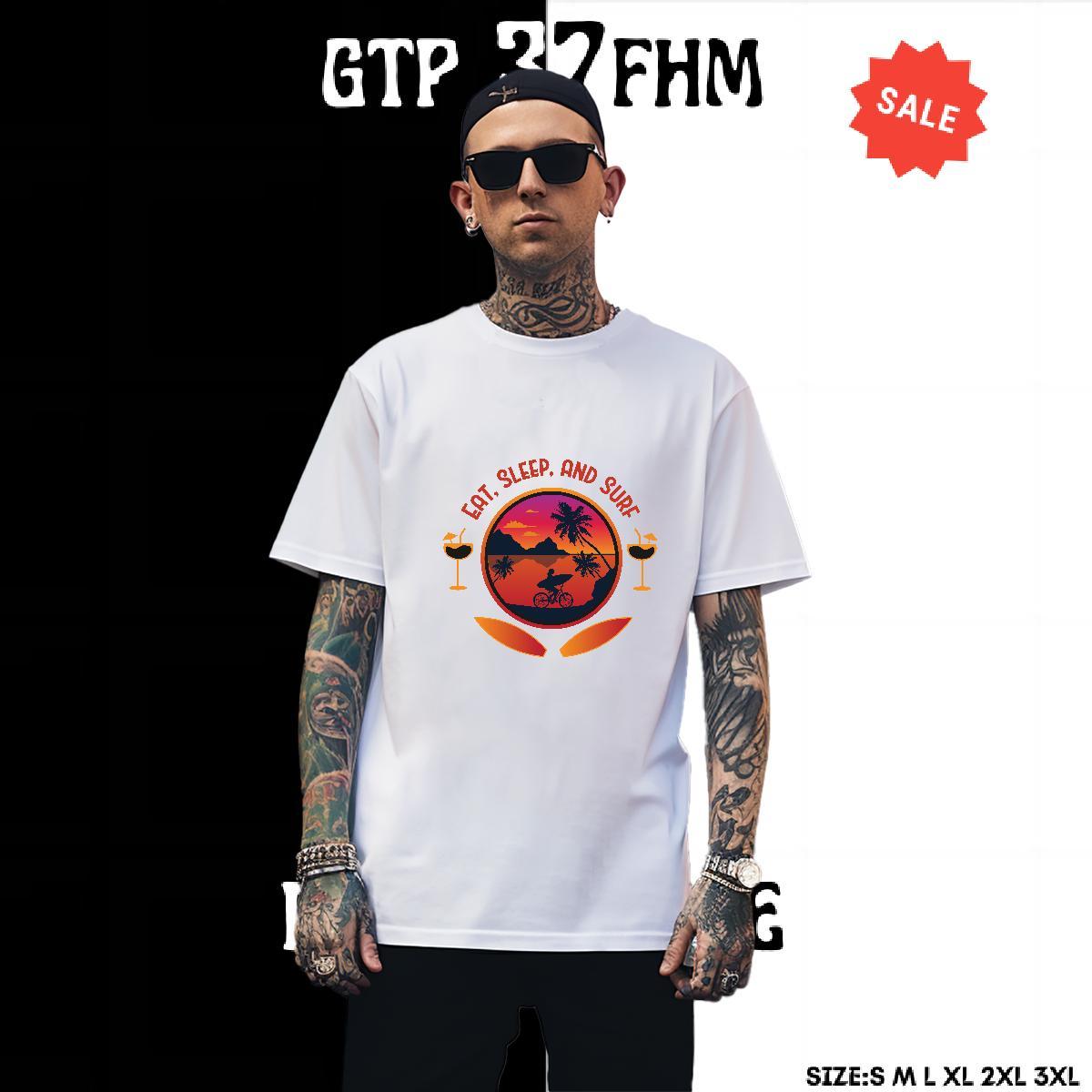 TOP Quality Tshirts Sports Casual 230g Cotton DIY Round Neck Short Sleeve sea T Shirt For Man Fashion Tops