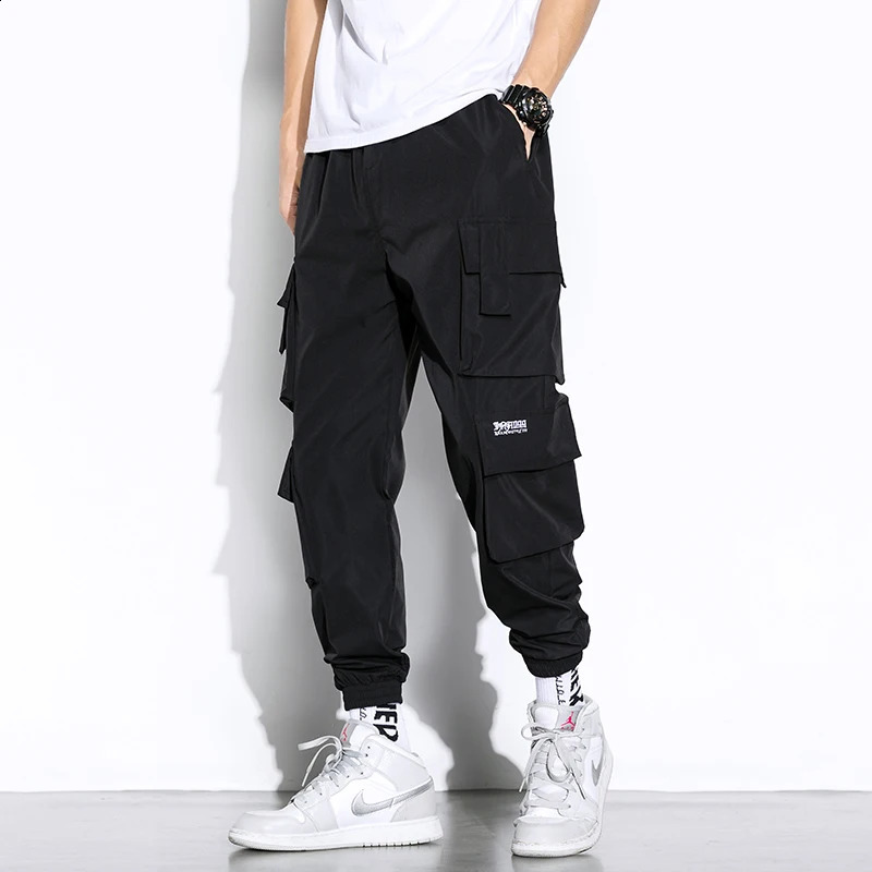 Streetwear Mens Hip Hop Jogging Pants Casual Men Trousers Big Size Loose Sweatpants Male Multi Pocket Harem Pants 5XL 240822