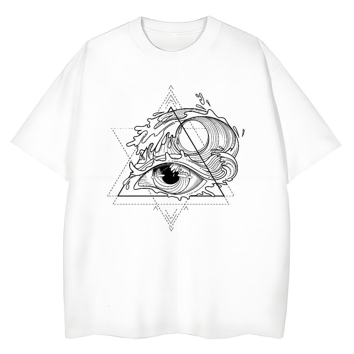 Custom T shirt 100% Cotton 230g Short sleeve Soft Daily Outfit eye of the devil Womens Tshirts Lady Anime Tops Shirt