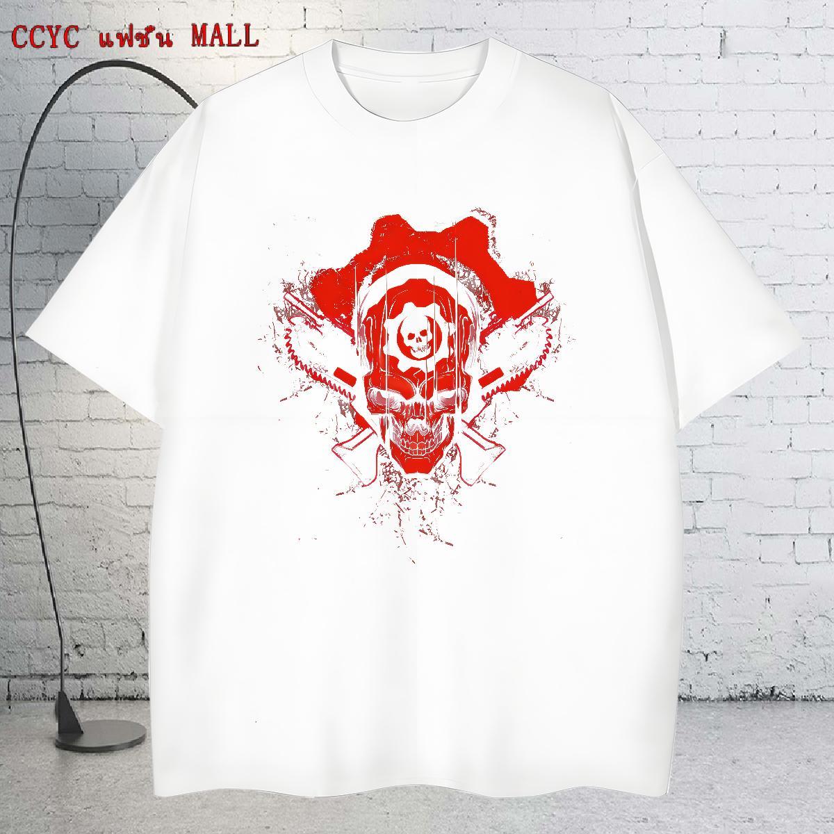 Wholesale High Street Hip Hop Men Tops Tees SKULL Short Sleeve O-Neck 230g Pure Cotton Man T Shirts Soft Oversized 3XL 4XL Polos