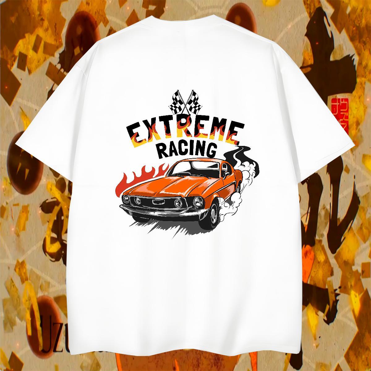 Unisex Men Tees Sports Casual 230g Pure Cotton Graphic Breathable car T Shirt For Man Fashion New Wear
