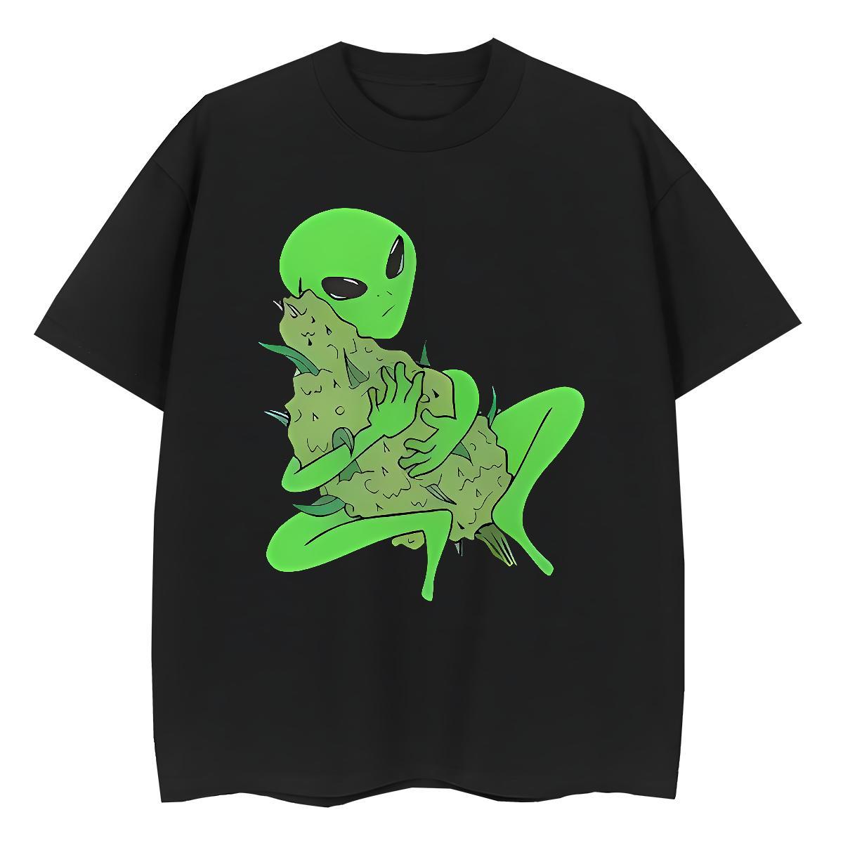 Customized extra-terrestrial Mens Tshirts 230g Cotton Men T Shirts Plus Size Custom Casual Beach Breathable Crew Neck Cool Design Clothes