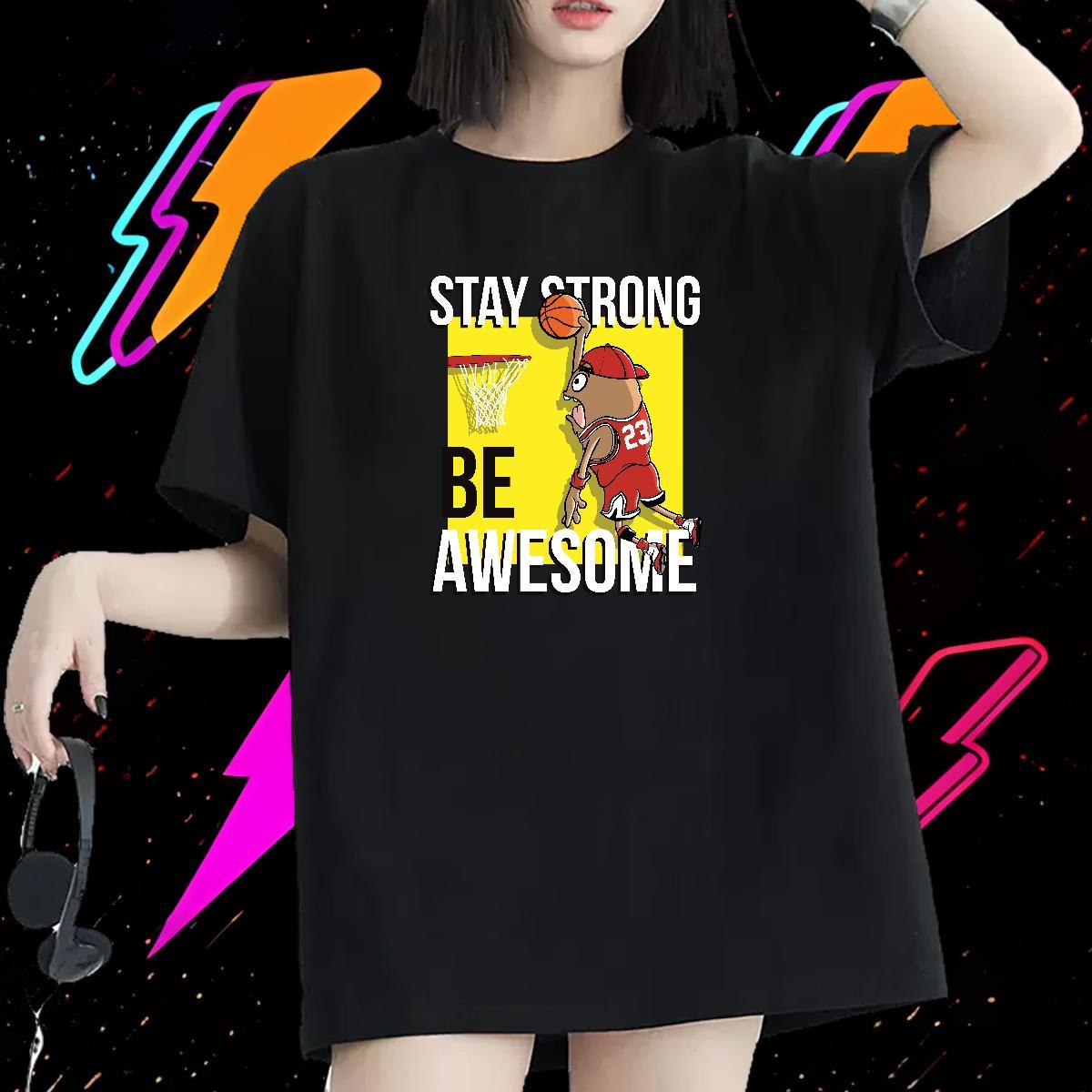 Loose fit Womens Tshirts 230g 100% Cotton role Casual Womens T Shirts Breathable Crew Neck DIY Anime Printed Tees