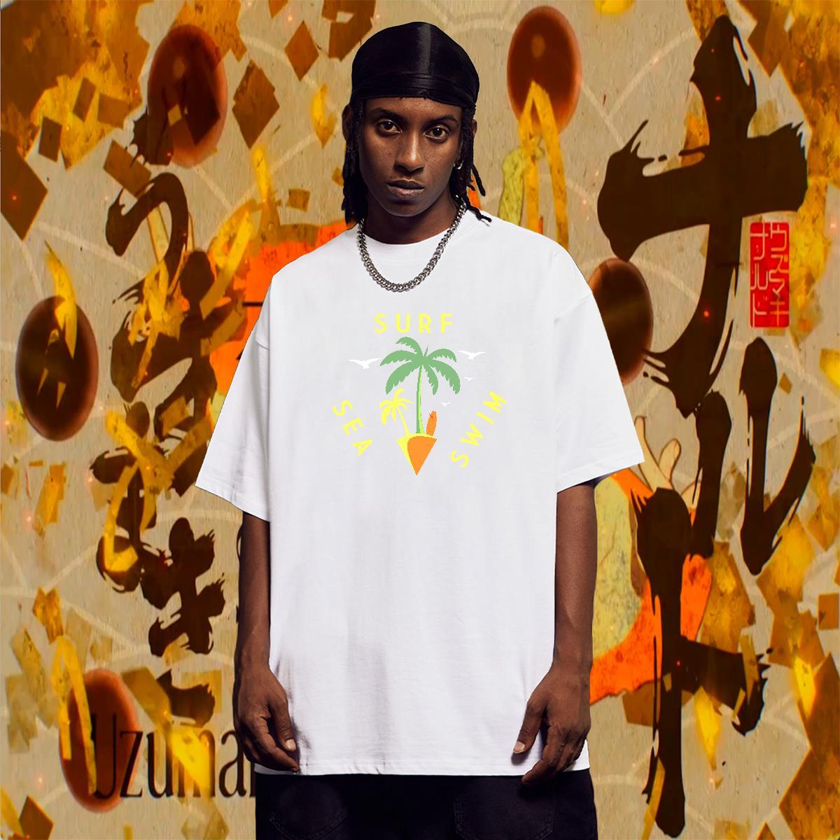 Loose Tshirt for Man Woman Casual Daily Wear 230g Cotton Floral Print Pure Cotton skateboarding T Shirt For Man Free Shipping Tees Shirts