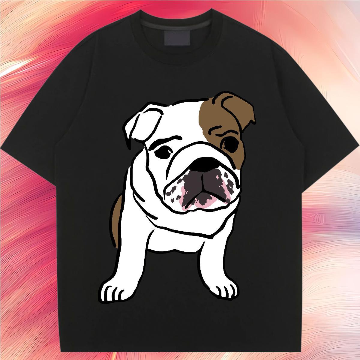 Fashion Casual Woman T Shirts Round Neck Short Sleeve 230g Cotton Tshirt for Man Woman DIY Logo Dog Hip Hop High quality Tops