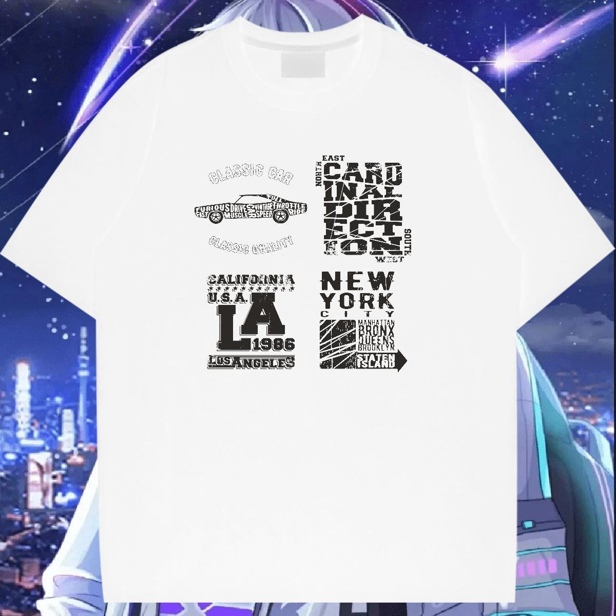 Nice Couples T Shirts 100% Cotton 230g letter Sports Casual T shirt O-Neck Short Sleeve Oversized L-4XL Top Tees
