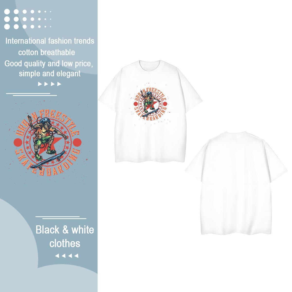 2024 DIY T-Shirts for Women Breathable 230g Pure Cotton Tshirt for Man Woman Anime skateboarding Sports Street Wear Free Shipping Clothes