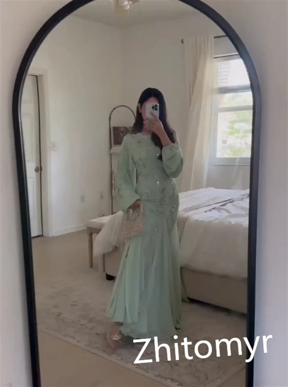 Jiayigong Chiffon Beading Beach Mermaid Scoop Neck Bespoke Occasion Gown Midi Dresses Saudi Arabia 240822