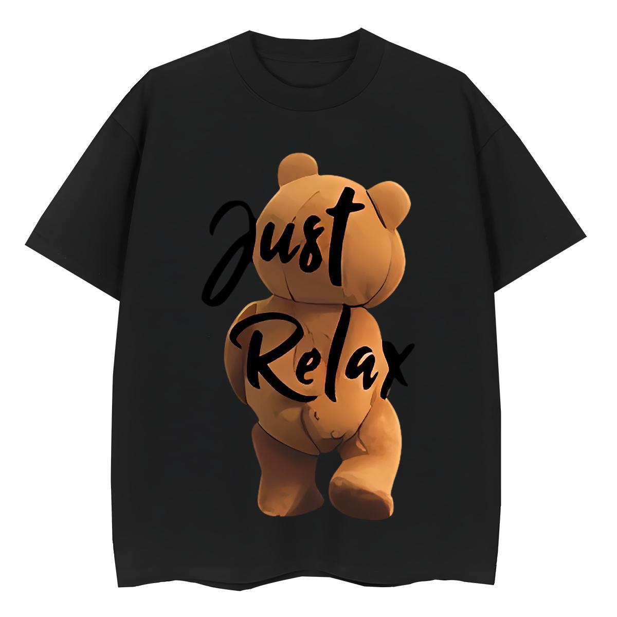 New Arrival Women T Shirts Breathable 100% Cotton 230g Tshirt for Man Woman DIY Anime bear Hip Hop Street Lady Top Shirts