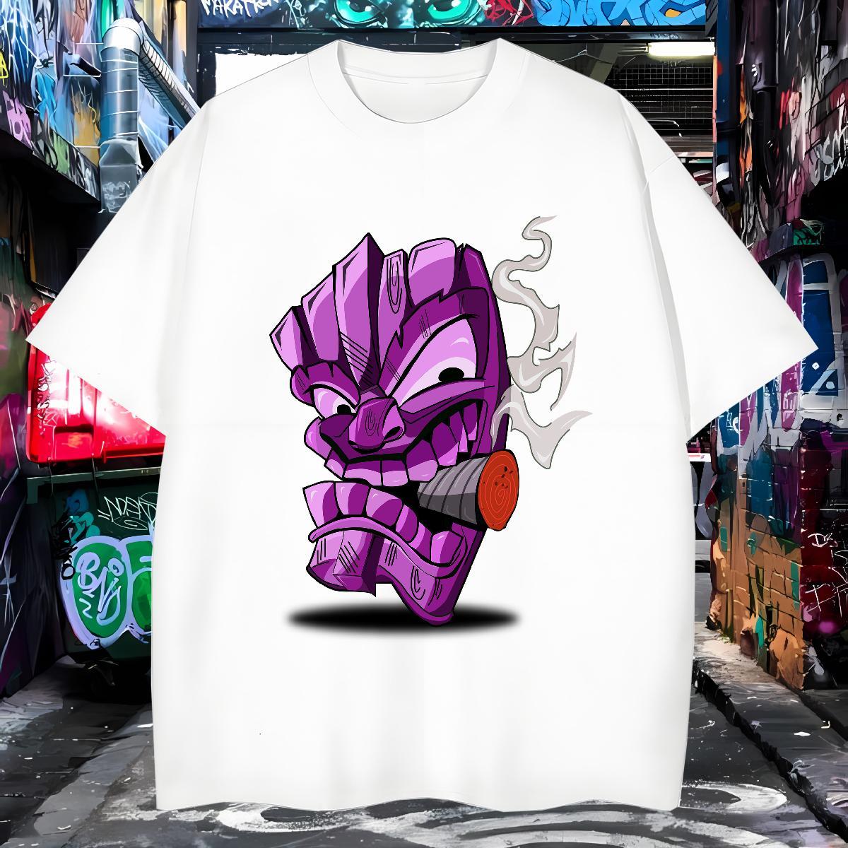 High Quality Man T Shirts 100% Cotton 230g skull Casual Cartoon Printing L-4XL O-Neck Short Sleeve Men Tops Tees DIY Customized Tee Shirt