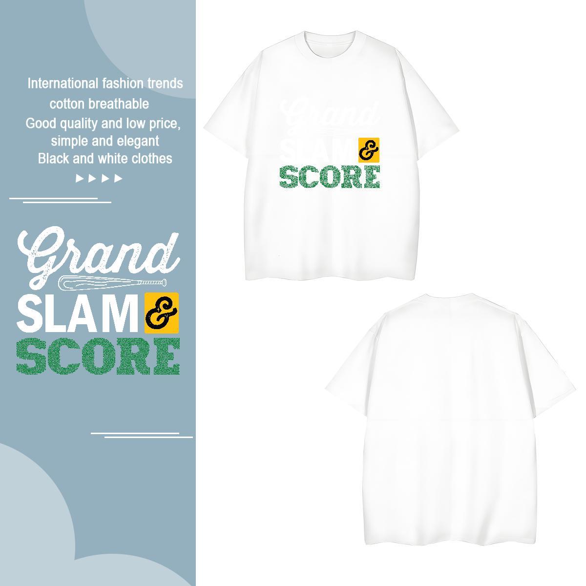 Free Shipping Grand Slam T Shirts Men Home Outdoor Men Tees 230g Pure Cotton Factory Direct Short Sleeve O-Neck Oversized 3XL 4XL Clothings