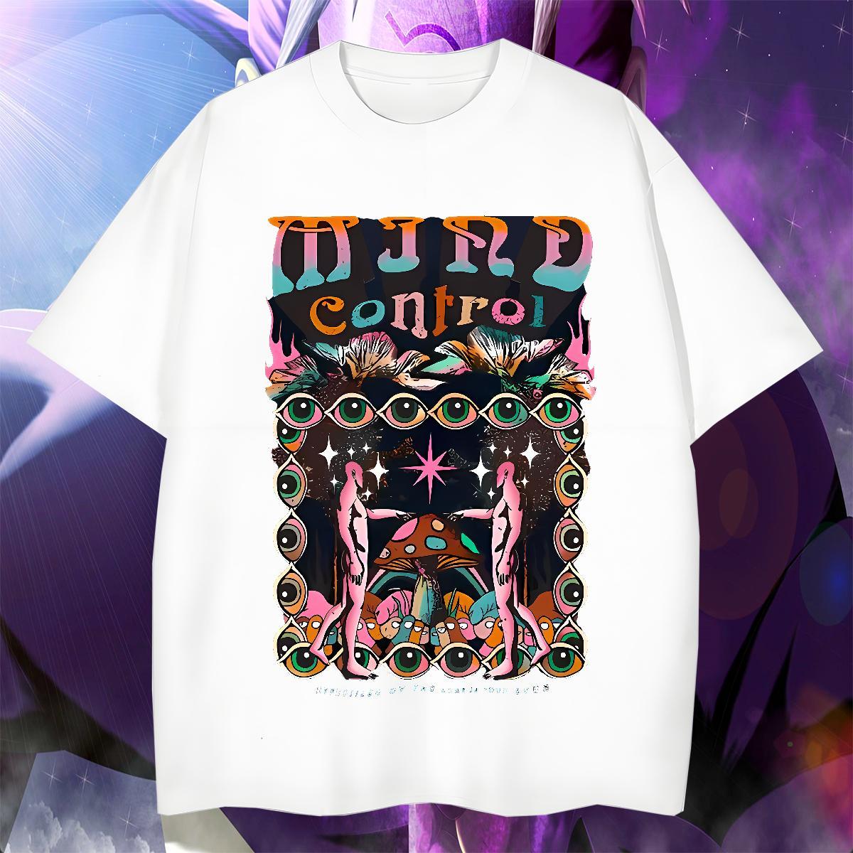 Soft Men Tops Tees Street 230g Pure Cotton DIY Printed Breathable Short Sleeve eyes Mens T Shirts 2024 DIY Tops Shirt