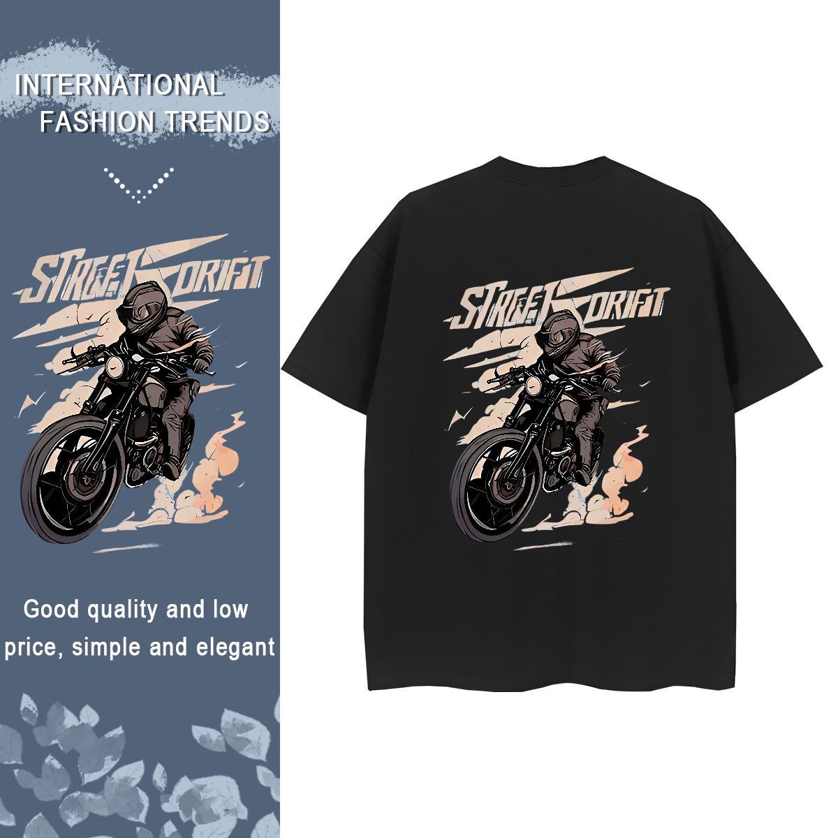 Fashion T-Shirts 230g 100% Cotton Breathable Crew Neck Outdoor Motorcycle Women Tees Comfortable Customized Print Tops