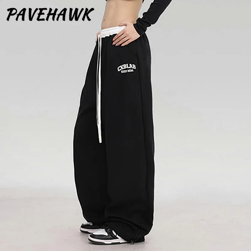 Women Y2K Wide Leg Pant Streetwear Hip Hop Dance Casual Drawstring Sweatpants Pockets Loose Sports Classic Baggy Track Pants 240821