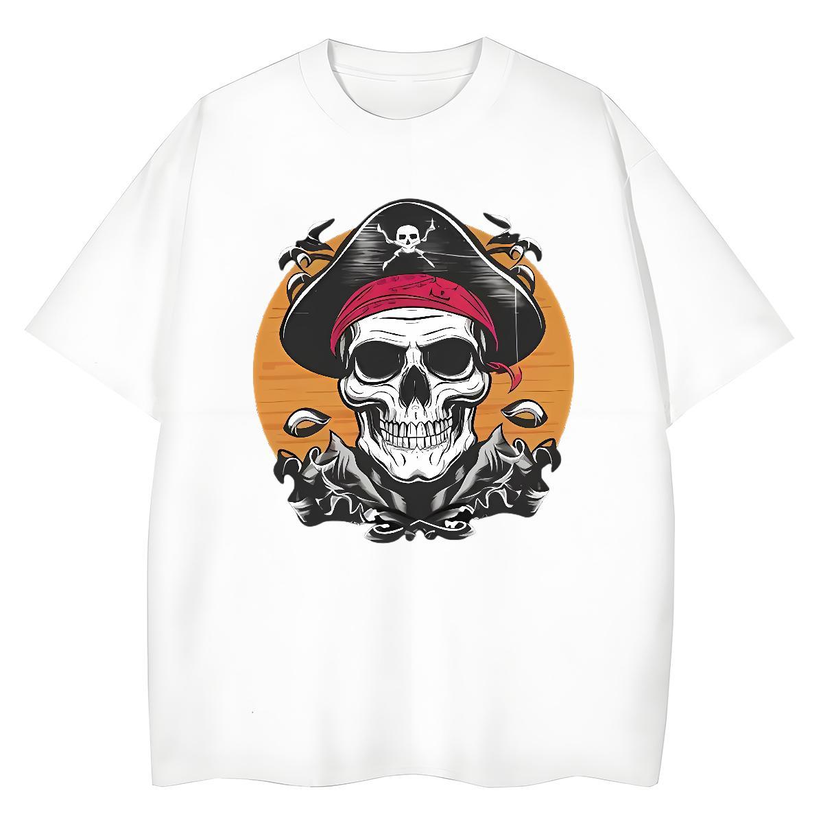 2024 Casual T-Shirts 230g Pure Cotton Round Neck Short Sleeve Daily Outfit hat Women Tees Loose Cartoon Printing L-4XL Clothes