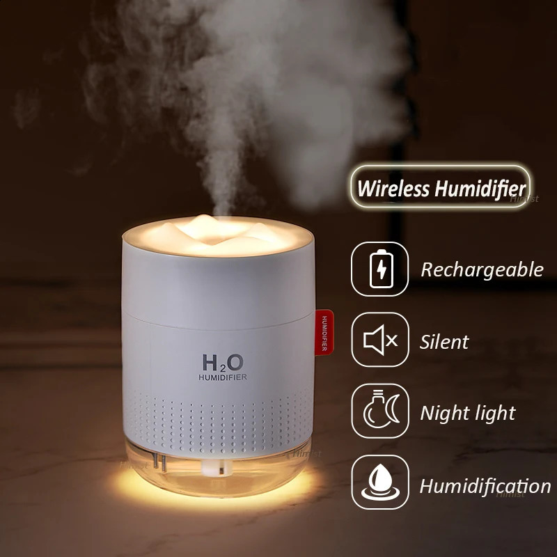 Wireless Air Humidifier USB Portbale Aroma Diffuser 2000mAh Battery Rechargeable Umidificador Essential Oil Humidificador 240821