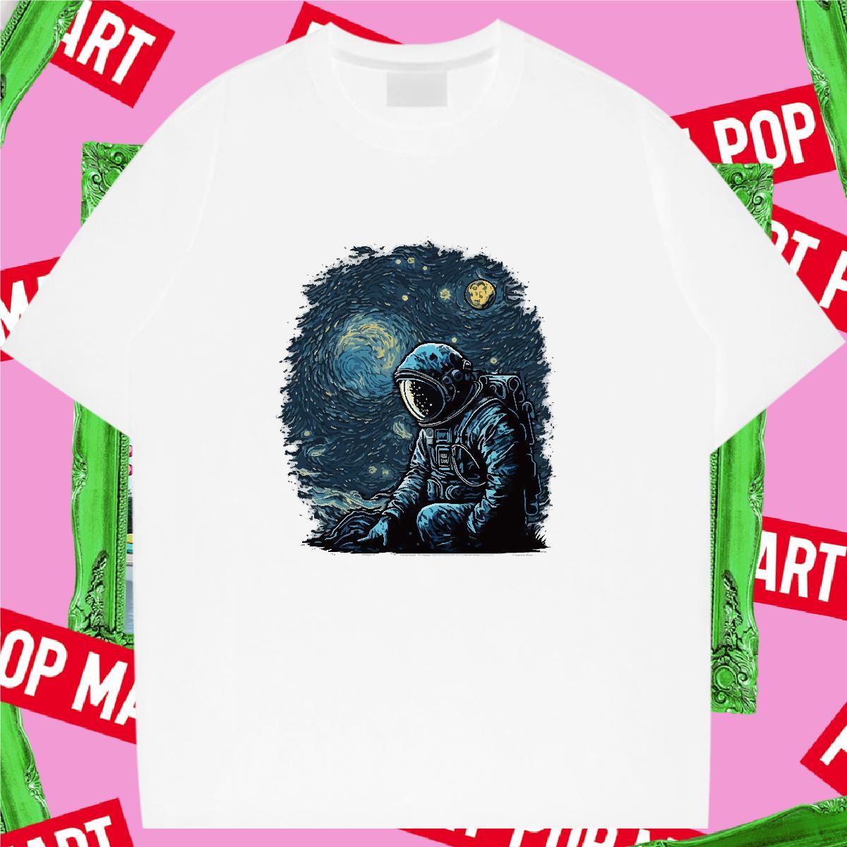 Unisex Tshirt for Man Woman 100% Cotton 230g cosmonaut Home Outdoor Women T Shirts Breathable Crew Neck Cartoon Printing L-4XL Tshirts