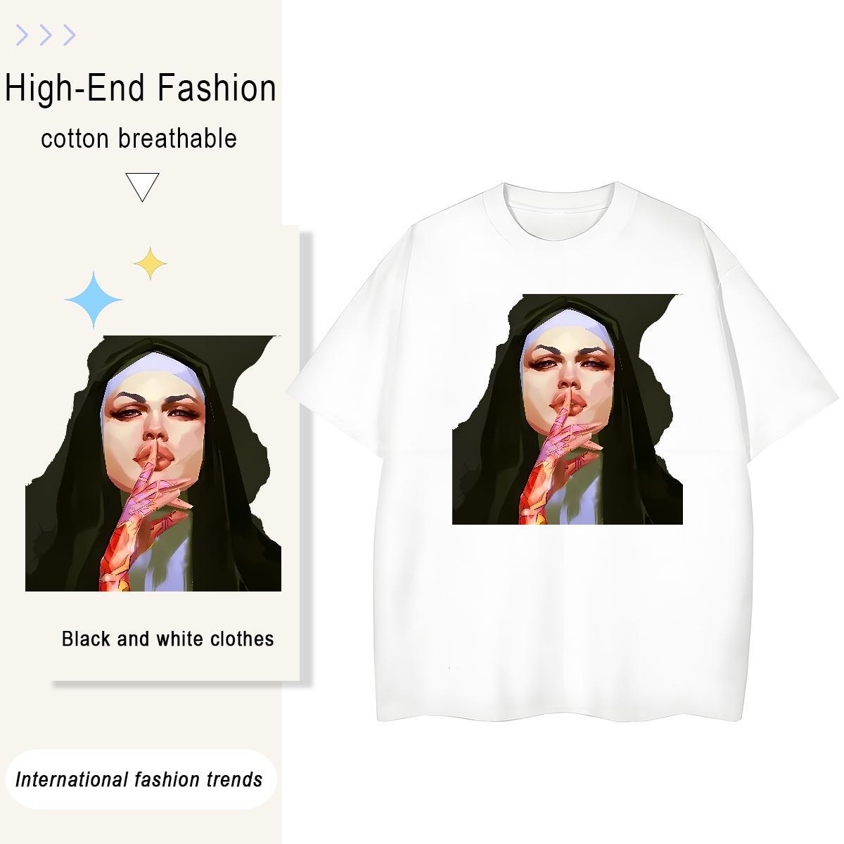 Soft Lady T shirt 230g Pure Cotton nun Spring Summer T-Shirts Short Sleeve O-Neck Customized Print Tshirts