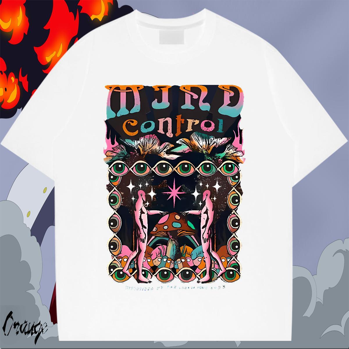 Soft Tshirts Home Outdoor 230g Pure Cotton Floral Print Breathable eyes T shirt Designer Fashion Tees Shirts