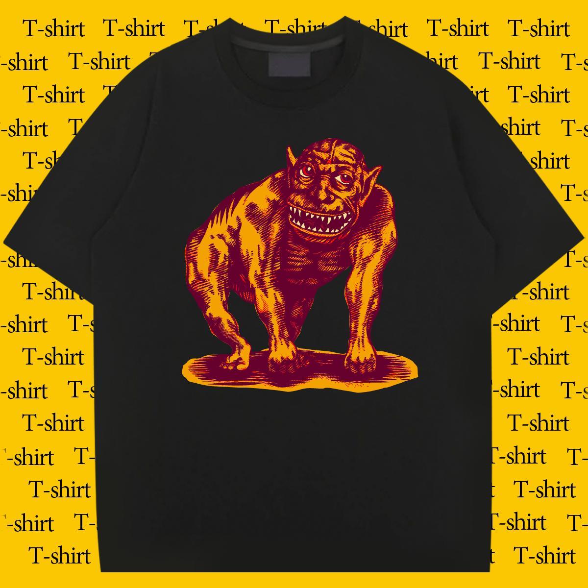 Fashion Design Daily Wear Men Tshirts scary Breathable Short Sleeve 230g Cotton T Shirt For Man Unisex DIY Anime Clothes