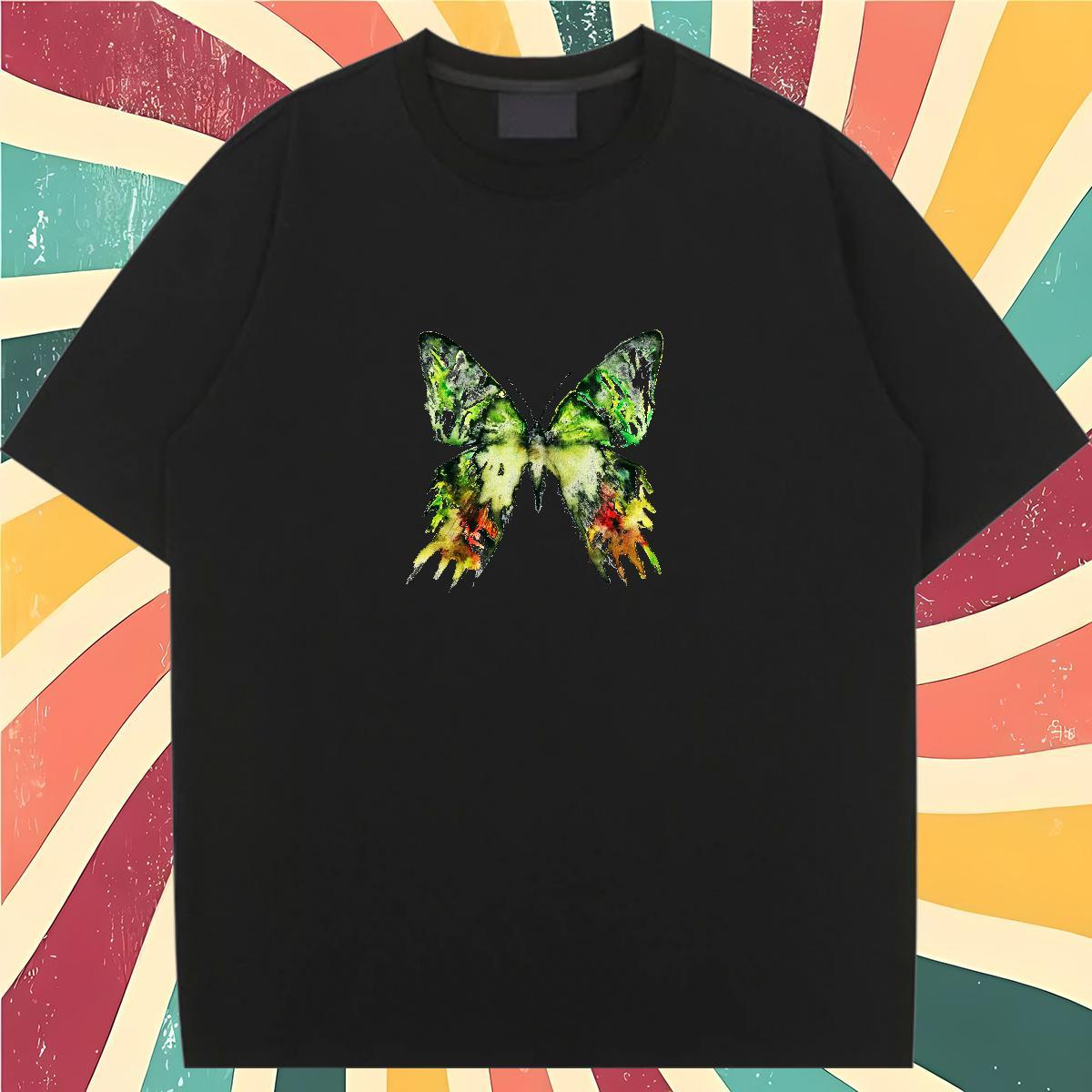 Brand T-Shirts O-Neck Short Sleeve 100% Cotton 230g Tshirt for Man Woman Customized Print Butterfly Outdoor Nice Polos