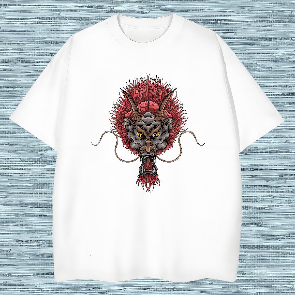 2024 DIY Sports Casual Men Tshirts dragon Short Sleeve O-Neck 100% Cotton 230g Man T Shirts Designer Customized Print Top Tees
