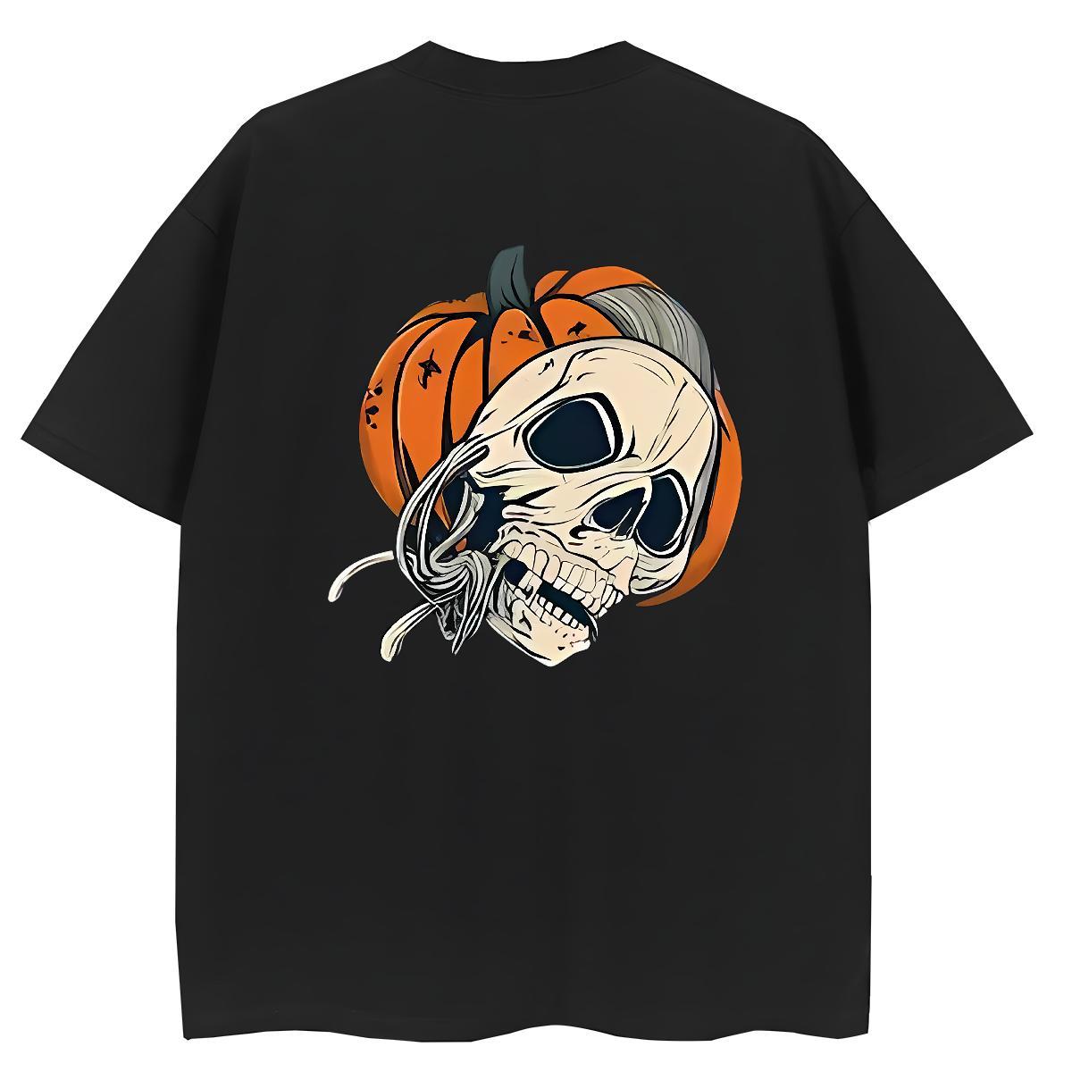 2024 T Shirts Women 230g Pure Cotton Crew Neck Home Outdoor skull Woman Tshirt Soft Graphic Wear