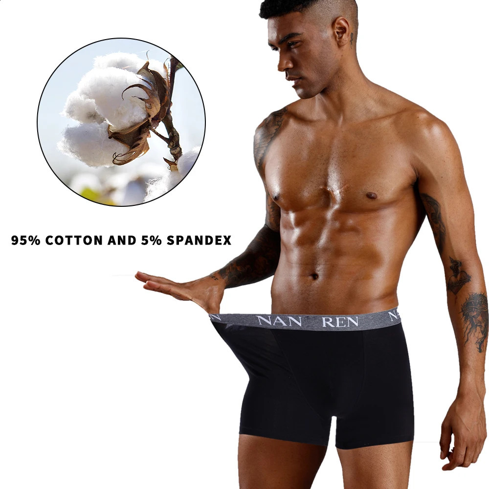 Mens Boxing Shorts Underwear Calzoncillos Calecon Soft Cotton Sexy 3D Pocket Shirt Large Size 240822