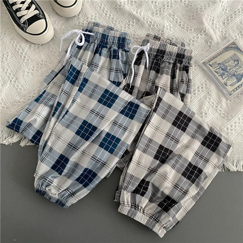 Casual Women Striped Pants Spring Drawstring Sweatpants Korean Fashion Summer Harajuku Y2K Female Trousers 240821