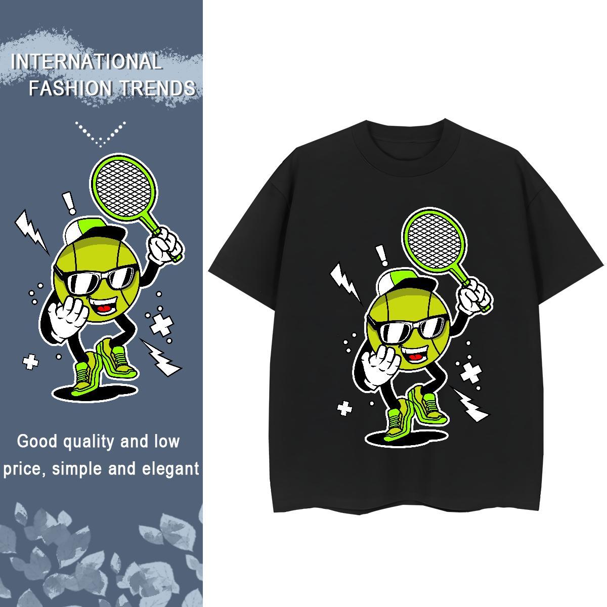 Comfortable Women Tees 100% Cotton 230g play tennis Daily Outfit T Shirts Women Crew Neck Breathable Anime Oversized Tee Shirt