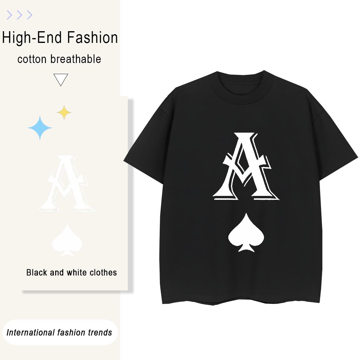 Unisex Couples T Shirts Street wear Hip Hop 230g 100% Cotton Custom Printed Crew Neck Breathable letter Man T Shirts Classic Wear