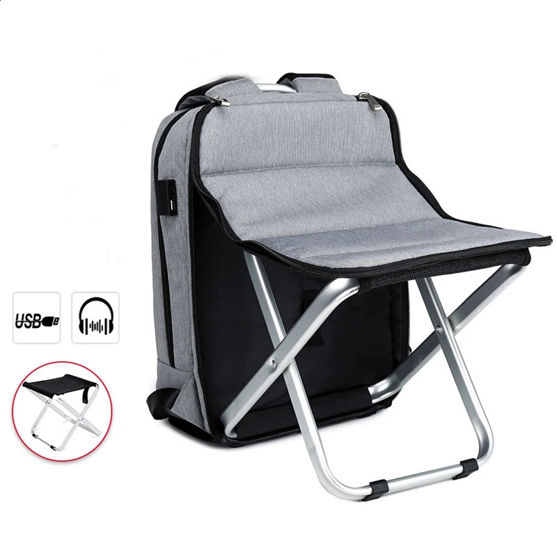 Folding business backpack with chair travel day bag mens casual backpack Mochila laptop backpack 240821