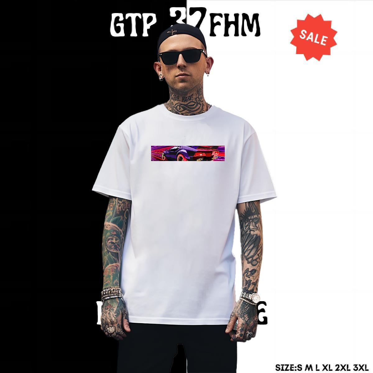 Loose Men Tops Tees Sport 230g 100% Cotton Graphic Crew Neck Breathable car Men T Shirts Casual New Tees Shirts