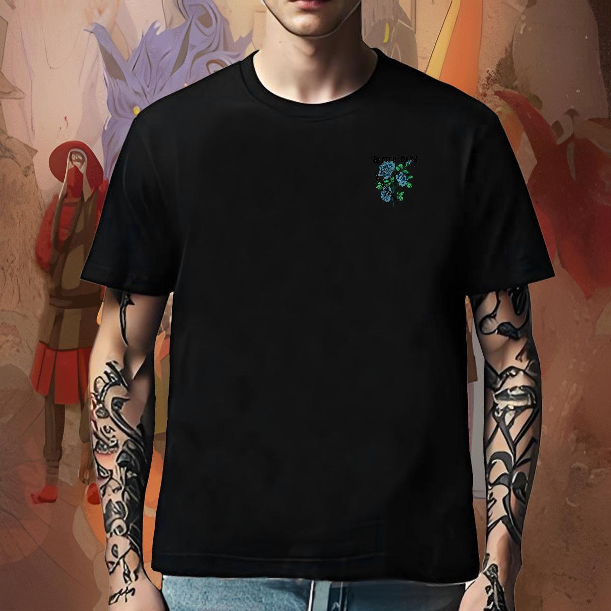 Brand Men Clothes T-Shirt Hip Hop 230g 100% Cotton Custom Big Size Breathable Short Sleeve flower Man T Shirts New Designer Tops