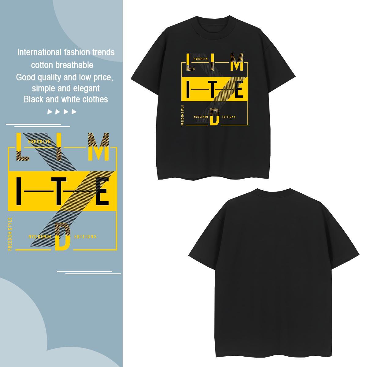 Free Shipping letter Man T Shirts Casual Daily Wear Mens Tshirts 230g Cotton 2024 Summer Crew Neck Breathable DIY Printed Tops Shirt