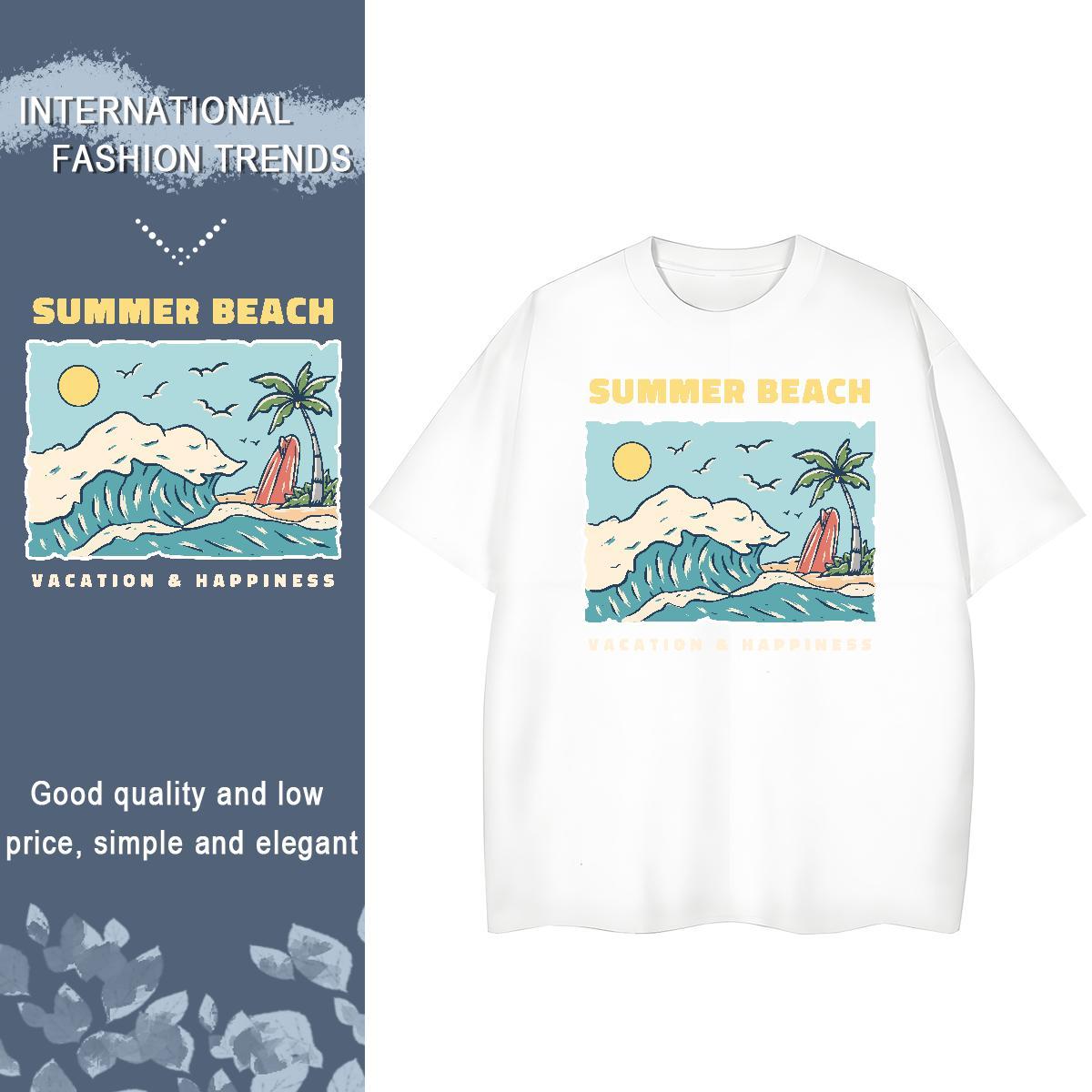 New Arrival T-Shirts for Women Comfortable 230g 100% Cotton Unisex Tshirts Anime Print sea Sport Designer Tee Shirt