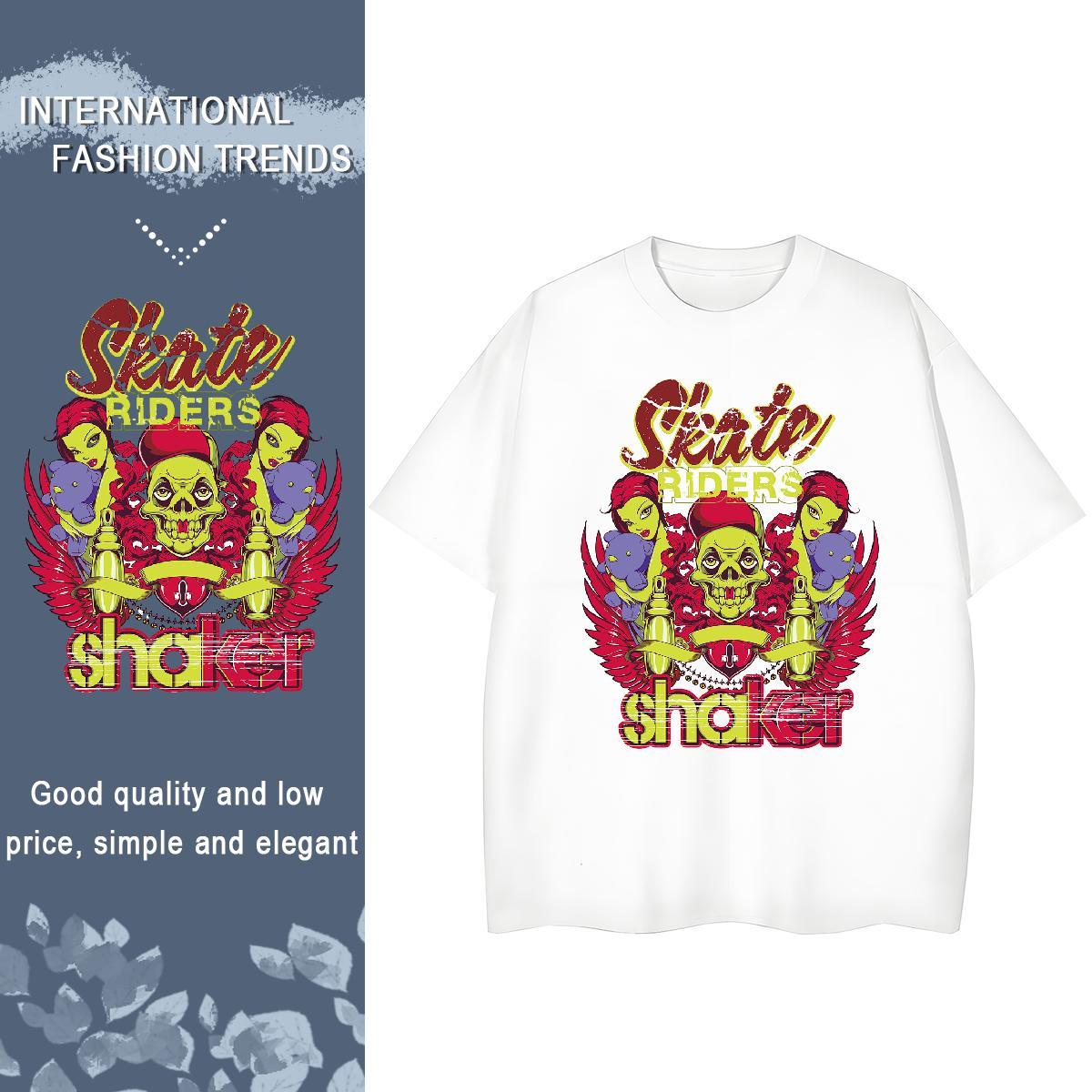 2024 Designer Woman T Shirts 100% Cotton 230g O Neck Short Sleeves Casual Daily Wear skull Women Tshirts Nice Anime Print Clothes Shirt