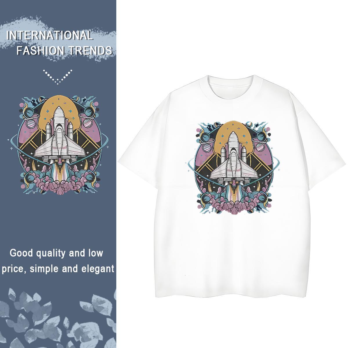 2024 DIY T-Shirts 230g 100% Cotton Breathable Crew Neck Daily Outfit plane Lady T shirt Designer Nice Customized Print Tops