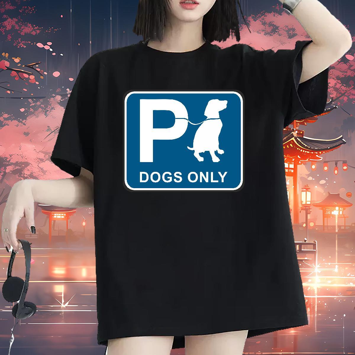 Brand T-Shirts Breathable 230g Cotton Women Tees DIY Anime Printed dog Street Free Shipping Tee Shirt