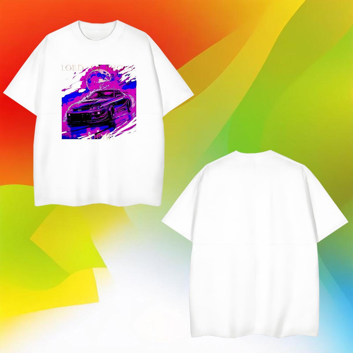 Designer car Man T Shirts High Street Hip Hop Tshirt for Man Woman 230g Pure Cotton Classic Breathable Crew Neck Plus Size Custom Tee Shirt