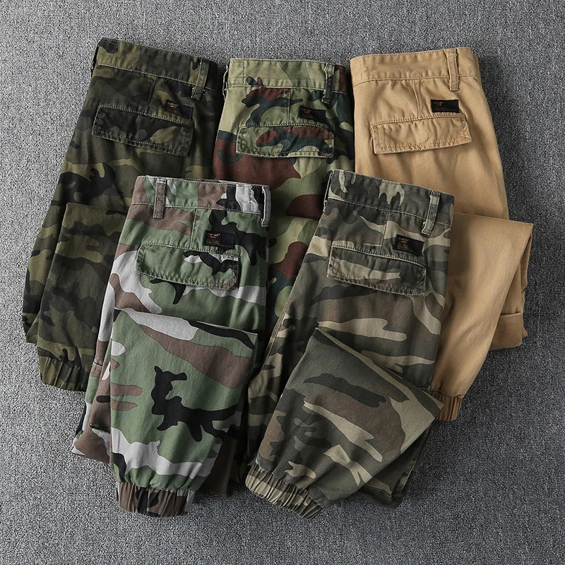 Mens Fashion Sports Hiking Cargo Pants Camouflage Coat Jogger Casual Cone Track Loose Lo 240821